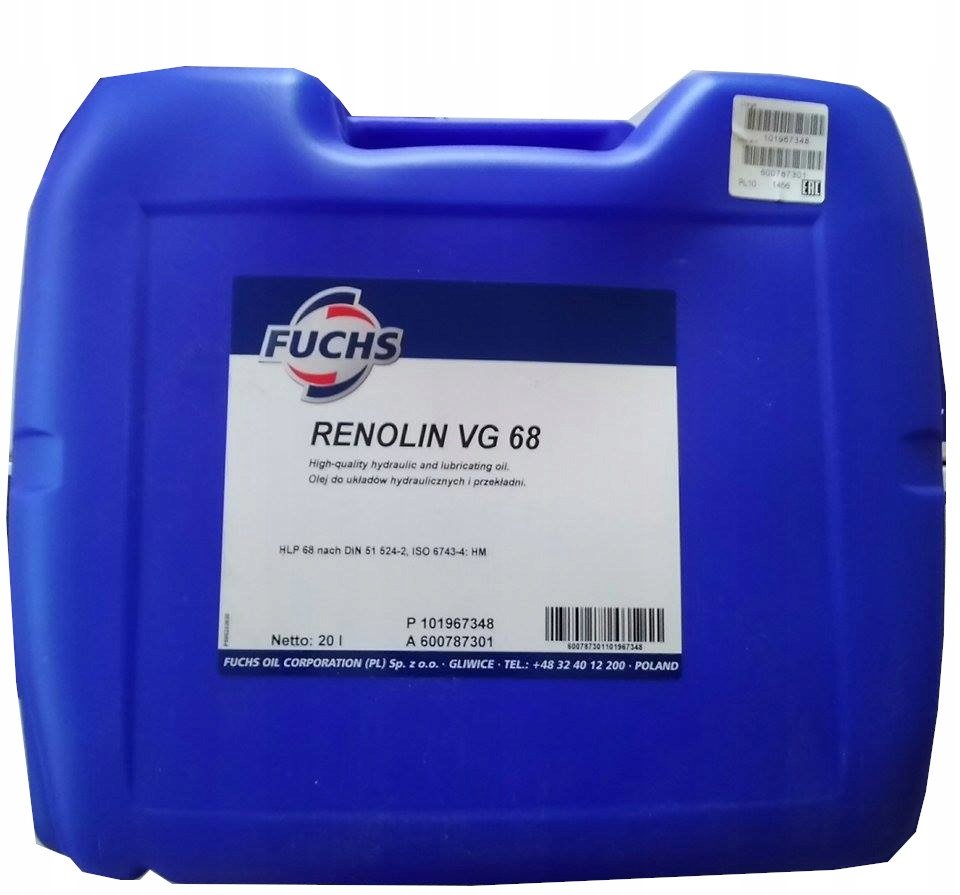 Масло гидравлическое Fuchs Renolin B 20 ISO VG 68 20 л