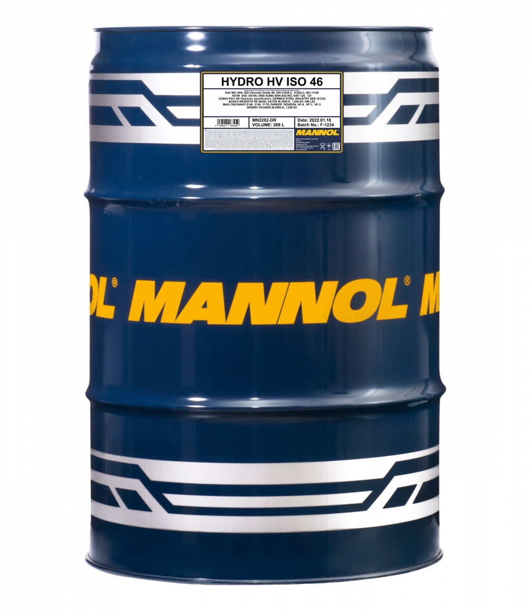Масло гидравлическое Mannol Hydro HV 46 208 л