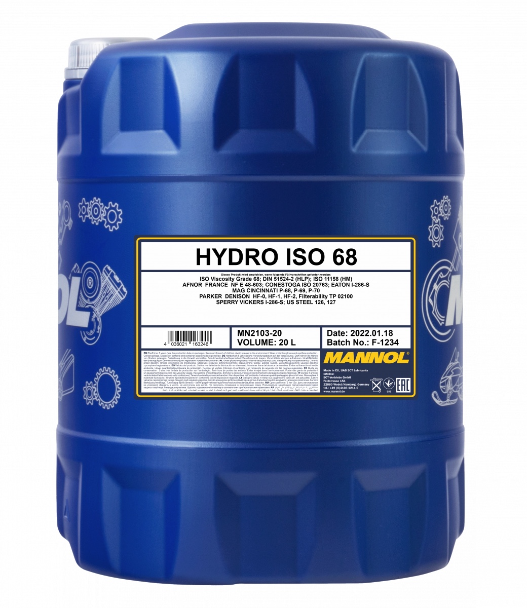 Масло гидравлическое Mannol Hydro ISO 68 HL 20 л