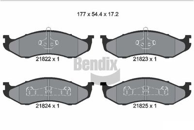 BPD1849 BENDIX Braking Комплект тормозных колодок, дисковый тормоз