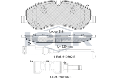 142119 ICER Комплект тормозных колодок, дисковый тормоз
