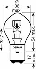 Лампа галогенная S2 12V 3535W (7327) Osram 7327