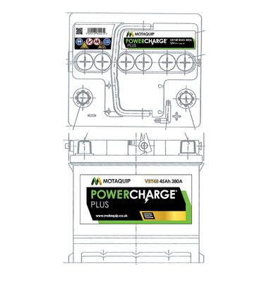 VBY48 MOTAQUIP Стартерная аккумуляторная батарея