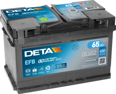 DL652 DETA Стартерная аккумуляторная батарея