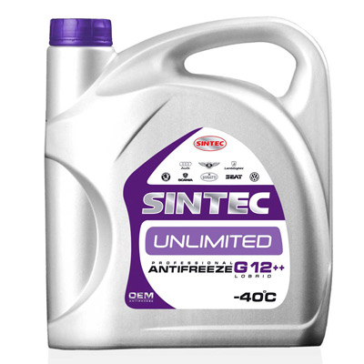 Антифриз Sintec Unlimited G12++ -40°С фиолетовый готовый 5 кг