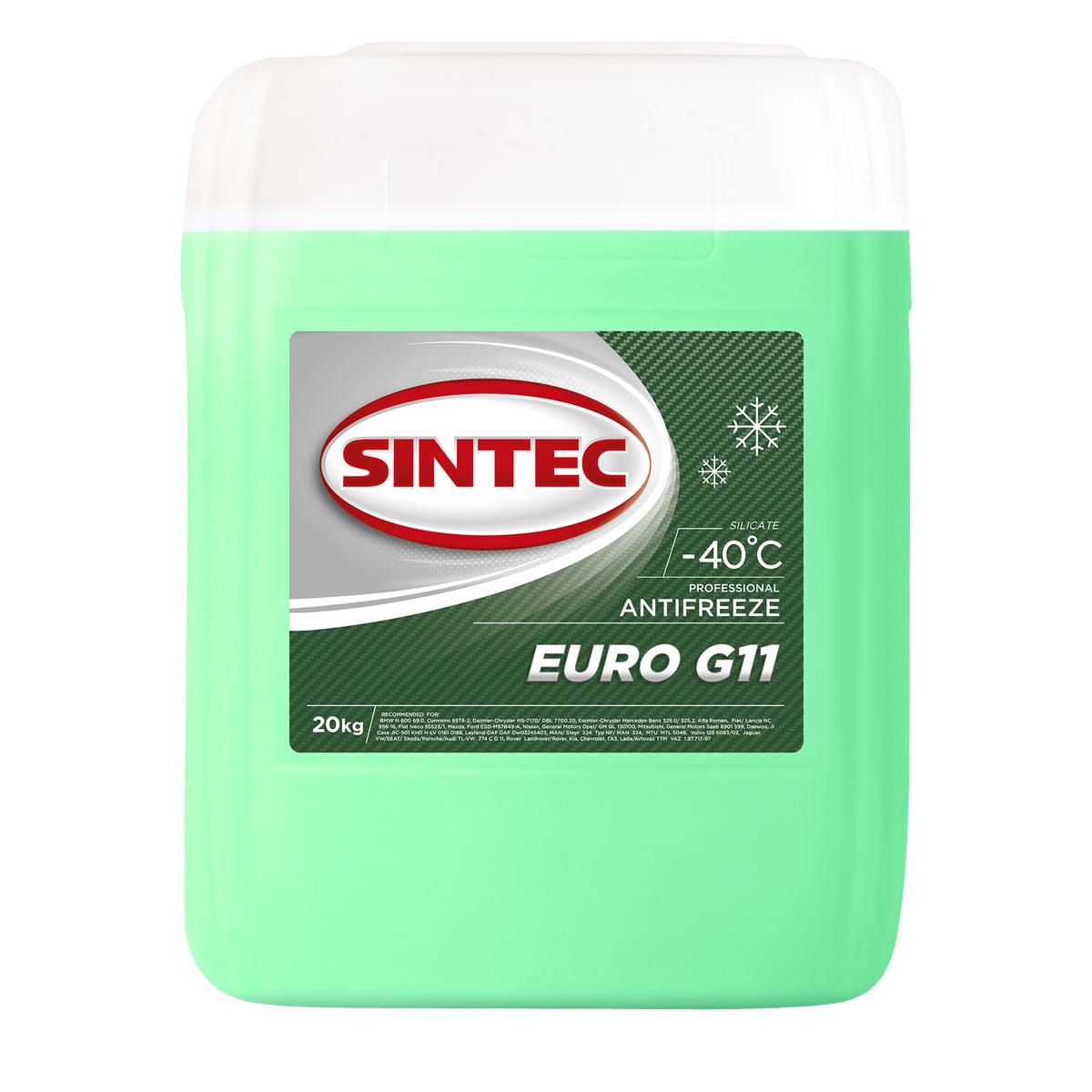 Антифриз Sintec Euro G11 -40°С зеленый готовый 20 кг