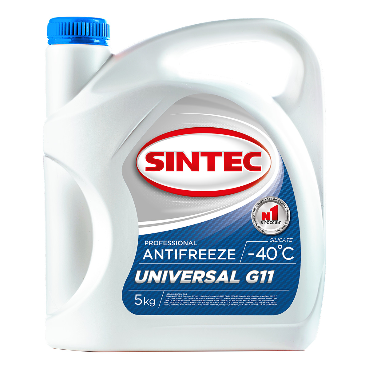 Антифриз Sintec Universal G11 -40°С синий готовый  990552 5 кг