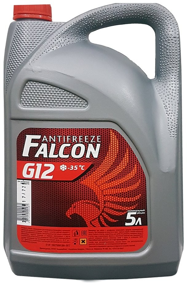 Антифриз Falcon G12 красный готовый FN0150P 5 кг