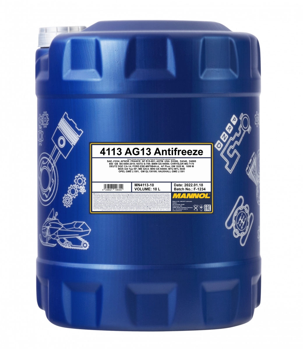 Охлаждающая жидкость Mannol Antifreeze AG13 -75 зеленая 10 л