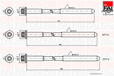 B1058 FAI AutoParts Комплект болтов головки цилидра