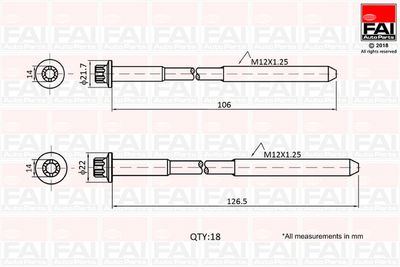 B1027 FAI AutoParts Комплект болтов головки цилидра