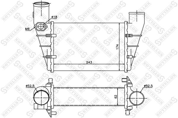 ИнтеркулерVW Passat, Audi a4a6 1.8t1. Stellox                10-40081-SX