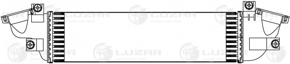 Радиатор интеркулера) для ам Mitsubishi l200 (15-)Pajero Sport (15-) 2.4d Luzar                LRIC 1149