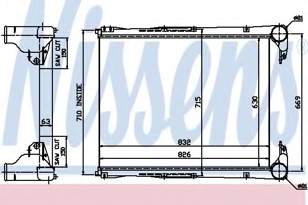 Радиатора интеркулера Nissens                96967