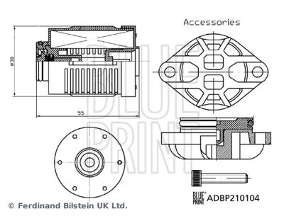 ADBP210104 BLUE PRINT Гидравл. фильтр, полный привод с многодисковым сцеплением