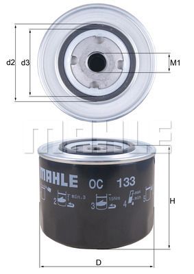 OC133 MAHLE Масляный фильтр