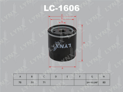 LC1606 LYNXauto Масляный фильтр