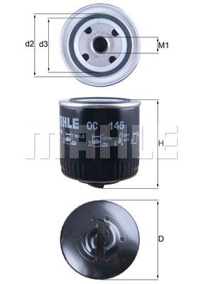 OC145 MAHLE Масляный фильтр