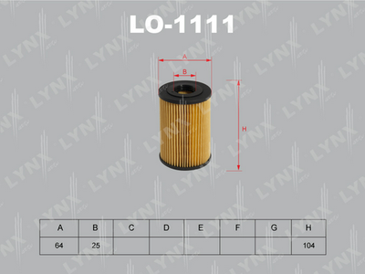 LO1111 LYNXauto Масляный фильтр