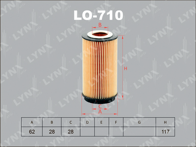 LO710 LYNXauto Масляный фильтр