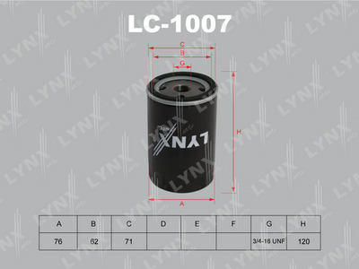 LC1007 LYNXauto Масляный фильтр