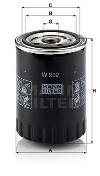 W932 MANN-FILTER Масляный фильтр