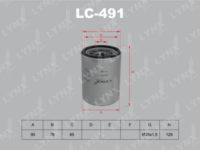 LC491 LYNXauto Масляный фильтр