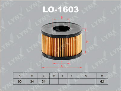 LO1603 LYNXauto Масляный фильтр