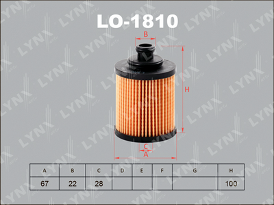 LO1810 LYNXauto Масляный фильтр