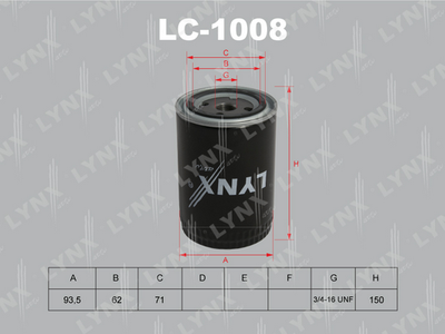 LC1008 LYNXauto Масляный фильтр