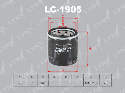 LC1905 LYNXauto Масляный фильтр