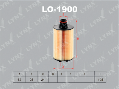 LO1900 LYNXauto Масляный фильтр