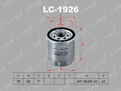 LC1926 LYNXauto Масляный фильтр