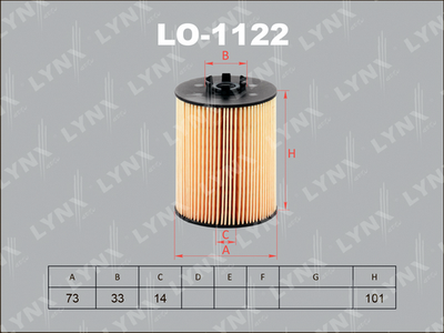 LO1122 LYNXauto Масляный фильтр