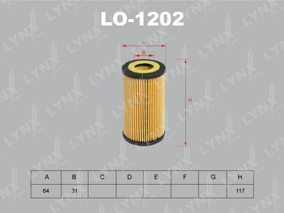LO1202 LYNXauto Масляный фильтр