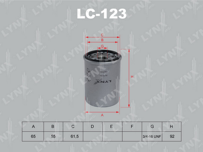 LC123 LYNXauto Масляный фильтр