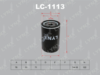 LC1113 LYNXauto Масляный фильтр