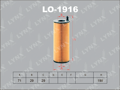 LO1916 LYNXauto Масляный фильтр