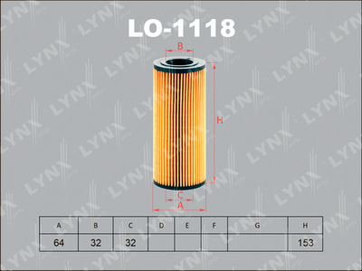 LO1118 LYNXauto Масляный фильтр