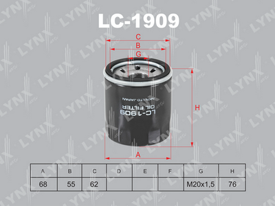 LC1909 LYNXauto Масляный фильтр