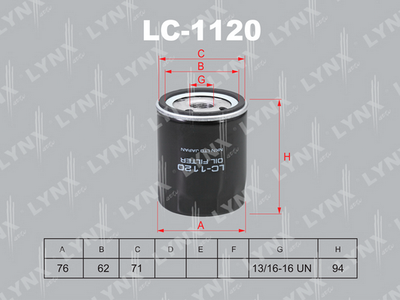 LC1120 LYNXauto Масляный фильтр