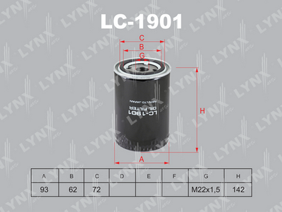 LC1901 LYNXauto Масляный фильтр
