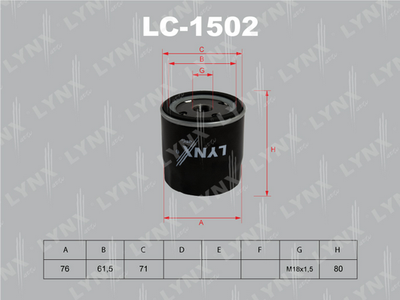LC1502 LYNXauto Масляный фильтр