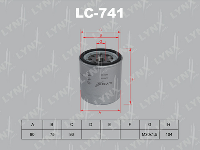 LC741 LYNXauto Масляный фильтр