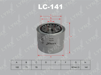 LC141 LYNXauto Масляный фильтр