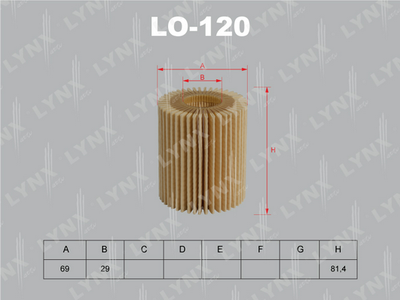 LO120 LYNXauto Масляный фильтр