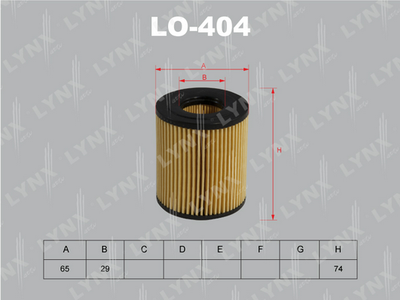 LO404 LYNXauto Масляный фильтр