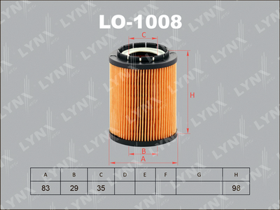 LO1008 LYNXauto Масляный фильтр