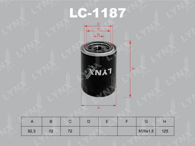 LC1187 LYNXauto Масляный фильтр