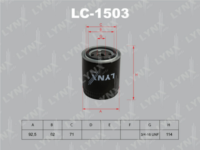 LC1503 LYNXauto Масляный фильтр